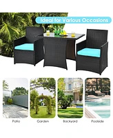 Gymax 3PCS Patio Wic