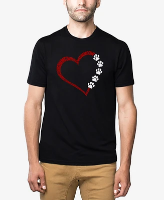 La Pop Art Men's Meow Heart Premium Blend Word T-Shirt