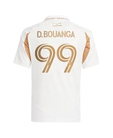 Adidas Big Boys and Girls Denis Bouanga White Lafc 2025 Secondary Replica Player Jersey