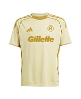 Adidas Big Boys and Girls Tan New England Revolution 2025 One Planet Pre-Match Jersey