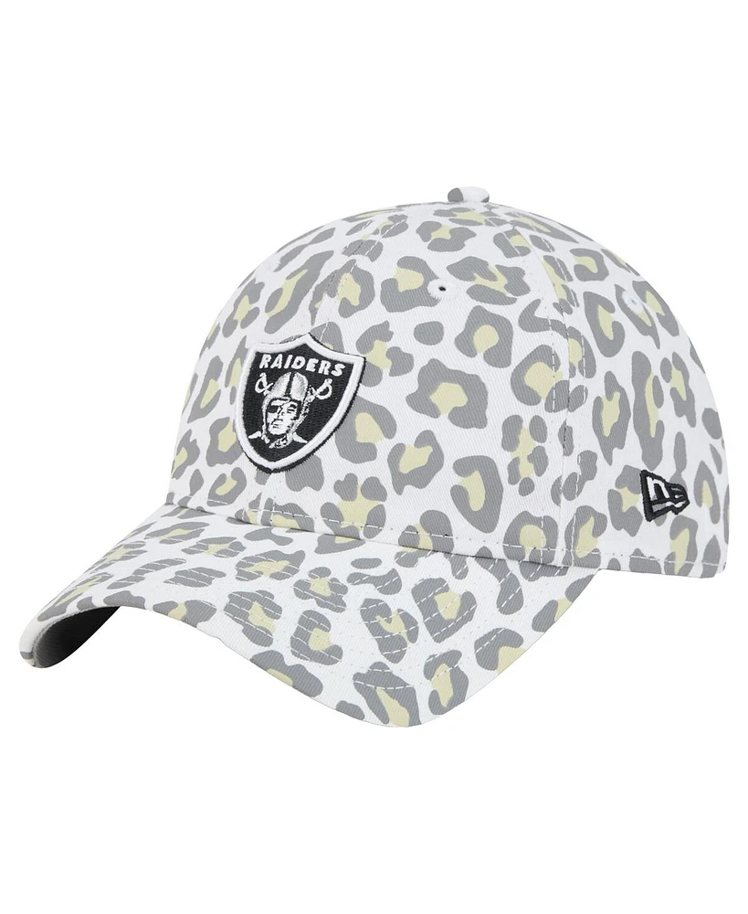 New Era Women's White Las Vegas Raiders Active Leopard 9TWENTY Adjustable Hat