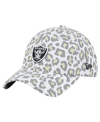 New Era Women's White Las Vegas Raiders Active Leopard 9TWENTY Adjustable Hat
