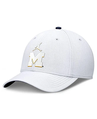 Jordan Men's White Michigan Wolverines Rise Flex Hat