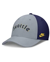 Nike Men's Gray/Navy Seattle Mariners Rise Swoosh Performance Flex Hat