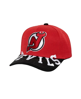 Mitchell & Ness Men's Red/Black New Jersey Devils Underarch Two-Tone Pro Crown Snapback Hat