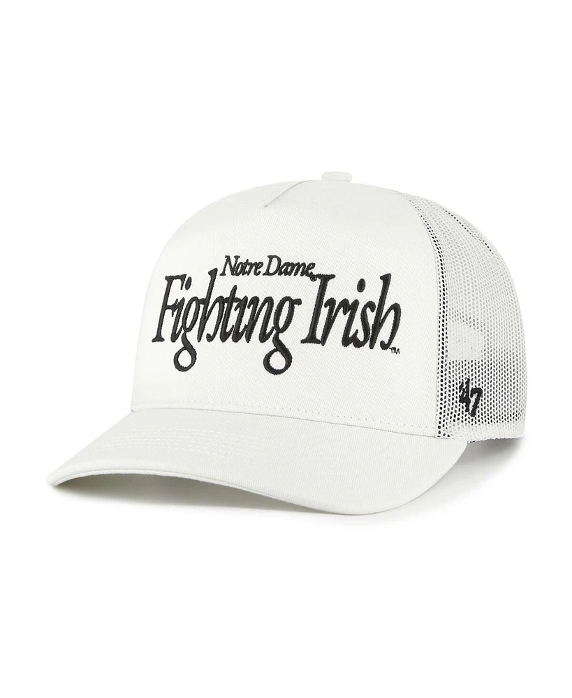 '47 Brand Men's and Women's Cream Notre Dame Fighting Irish Foundation Script Adjustable Trucker Hat