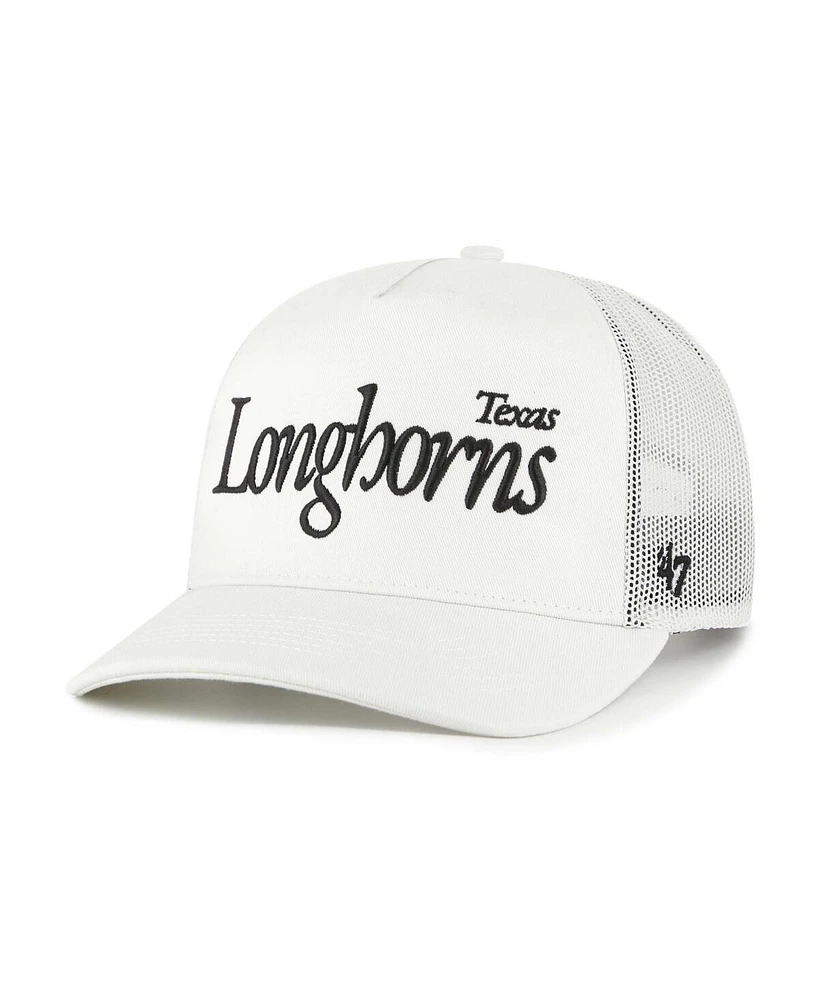 '47 Brand Men's and Women's Cream Texas Longhorns Foundation Script Adjustable Trucker Hat