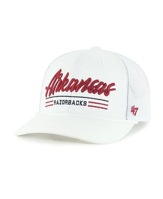 '47 Brand Men's White Arkansas Razorbacks Garner Rope Trucker Adjustable Hat