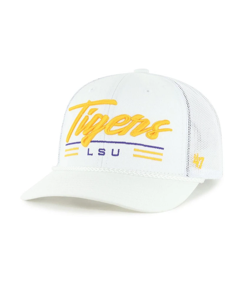 '47 Brand Men's White Lsu Tigers Garner Rope Trucker Adjustable Hat