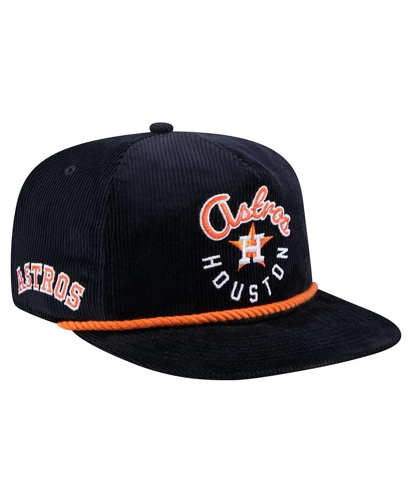 New Era Men's Navy Houston Astros Full Circle Corduroy Golfer Adjustable Hat