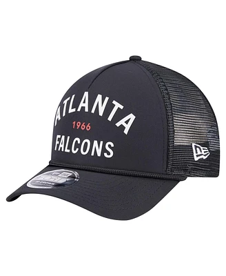 New Era Men's Black Atlanta Falcons Active Minimalist M-Crown A-Frame 9FORTY Adjustable Hat