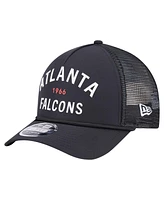 New Era Men's Black Atlanta Falcons Active Minimalist M-Crown A-Frame 9FORTY Adjustable Hat