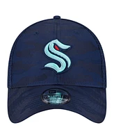 New Era Men's Deep Sea Blue Seattle Kraken Active Subtle Camo 39THIRTY Flex Hat