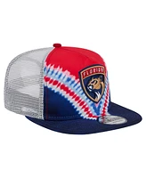 New Era Men's Navy/Red Florida Panthers Throwback V-Dye Adjustable Golfer Hat