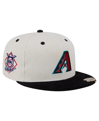 New Era Men's Cream/Black Arizona Diamondbacks Two-Tone Corduroy 59FIFTY Fitted Hat