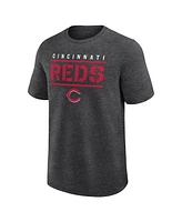 Fanatics Men's Heather Charcoal Cincinnati Reds Top Notch T-Shirt