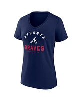 Logo Athletic Women's Navy Atlanta Braves Unrivaled V-Neck T-Shirt