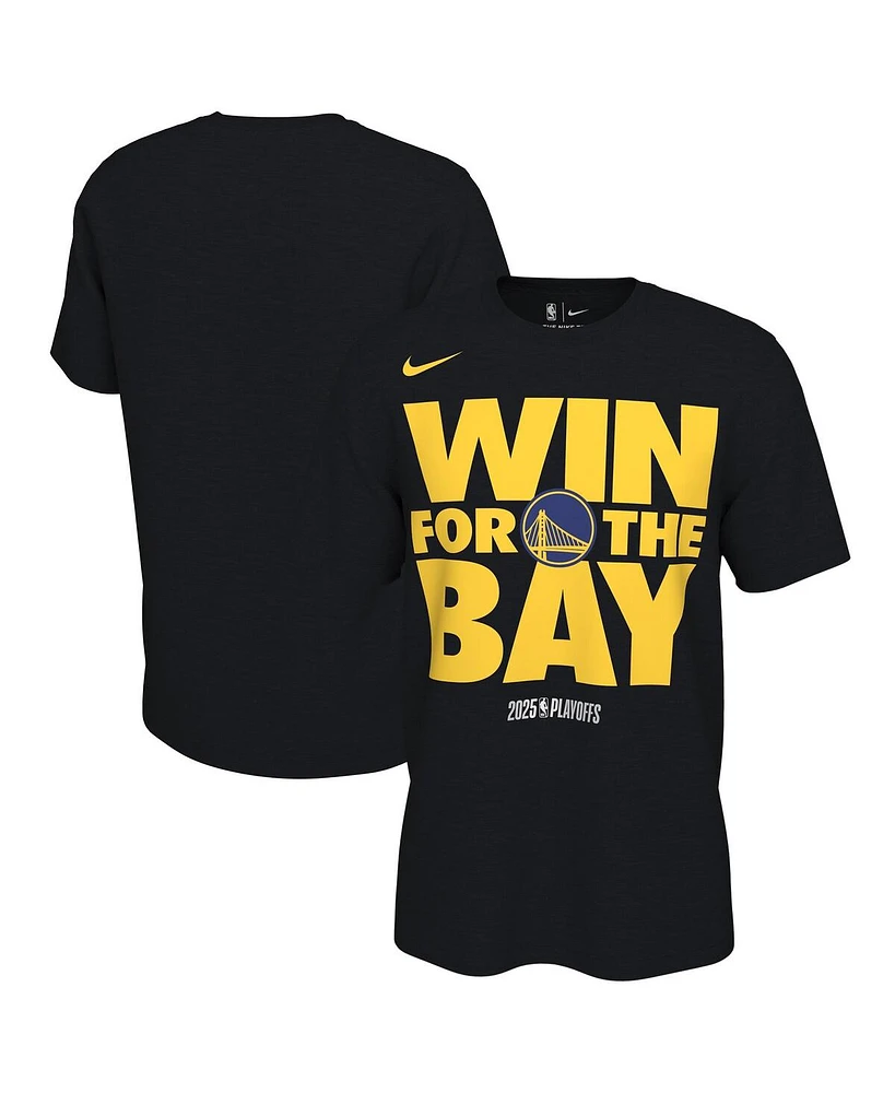 Nike Men's and Women's Black Golden State Warriors 2025 Nba Playoffs On-Court Mantra T-Shirt