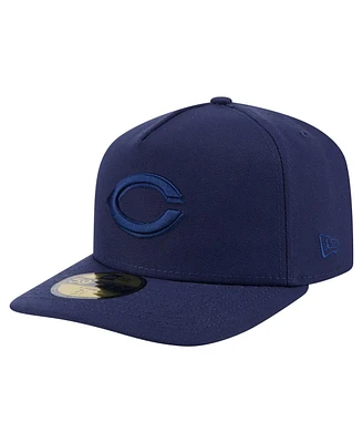 New Era Men's Navy Cincinnati Reds Color Pack A-Frame 59FIFTY Fitted Hat