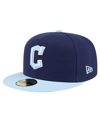 New Era Men's Navy/Light Blue Cleveland Guardians Color Pack 2-Tone 59FIFTY Fitted Hat
