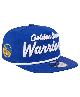 New Era Men's Royal Golden State Warriors Team Text Golfer Snapback Hat
