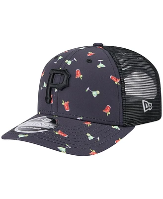 New Era Men's Navy Pittsburgh Pirates Adventure Drinks Pattern 9SEVENTY Stretch-Snap Hat