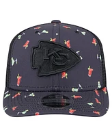 New Era Men's Navy/Black Kansas City Chiefs Adventure Drinks Pattern 9SEVENTY Stretch snap Hat