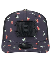 New Era Men's Navy/Black Cincinnati Bengals Adventure Drinks Pattern 9SEVENTY Stretch snap Hat
