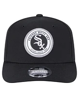 New Era Men's Black Chicago White Sox Circle Patch 9SEVENTY Stretch-Snap Hat