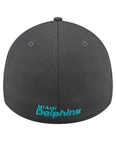 New Era Men's Graphite Miami Dolphins Main 39THIRTY Flex Hat