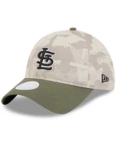 New Era Women's Light Beige/Olive St. Louis Cardinals 2025 Armed Forces Day 9TWENTY Adjustable Hat