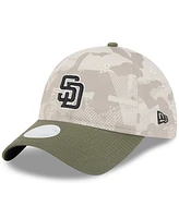 New Era Women's Light Beige/Olive San Diego Padres 2025 Armed Forces Day 9TWENTY Adjustable Hat