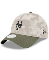 New Era Women's Light Beige/Olive New York Mets 2025 Armed Forces Day 9TWENTY Adjustable Hat