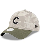 New Era Women's Light Beige/Olive Chicago Cubs 2025 Armed Forces Day 9TWENTY Adjustable Hat