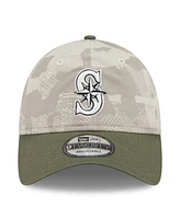New Era Men's Light Beige/Olive Seattle Mariners 2025 Armed Forces Day 9TWENTY Adjustable Hat