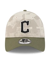 New Era Men's Light Beige/Olive Cleveland Guardians 2025 Armed Forces Day 9TWENTY Adjustable Hat