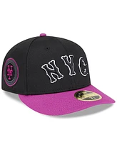 New Era Men's Charcoal/Purple York Mets City Connect Batting Practice Low Profile 59FIFTY Fitted Hat