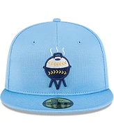 New Era Men's Light Blue Milwaukee Brewers City Connect Batting Practice 59FIFTY Fitted Hat
