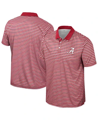 Colosseum Men's Crimson Alabama Tide Striped Polo Shirt