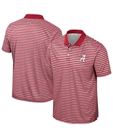 Colosseum Men's Crimson Alabama Tide Striped Polo Shirt