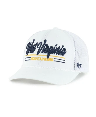 '47 Brand Men's White West Virginia Mountaineers Garner Rope Trucker Adjustable Hat