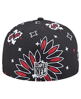 New Era Men's Black Atlanta Falcons Paisley 59FIFTY Fitted Hat