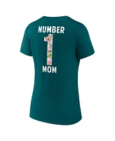 Logo Athletic Women's Midnight Green Philadelphia Eagles Number 1 Mom Floral V-Neck T-Shirt