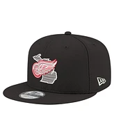 New Era Men's Black Detroit Red Wings State Pride 9FIFTY Snapback Hat