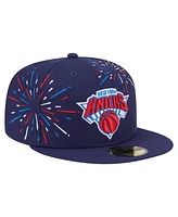 New Era Men's Navy York Knicks Americana Fireworks 59FIFTY Fitted Hat