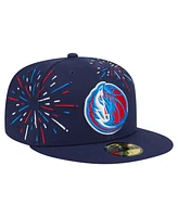 New Era Men's Navy Dallas Mavericks Americana Fireworks 59FIFTY Fitted Hat