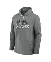 Fanatics Men's Gray Dallas Stars 2025 Stanley Cup Playoffs Authentic Pro Rink Fly Fleece Pullover Hoodie