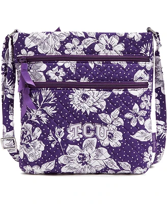 Vera Bradley Tcu Horned Frogs Rain Garden Triple-Zip Hipster Crossbody Bag