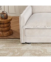 Corduroy Loveseat Sofa with Pillows