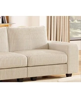 Modular Combination Double Sofa, Wooden Frame Locker with Armrests, Stylish and Comfortable, Cream Style, Beige